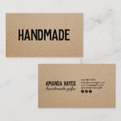 Rustieke moderne bruine kraft handgemaakte geschen visitekaartje (Voorkant / Achterkant)