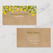Rustieke moderne citroenen groen visitekaartje (Voorkant / Achterkant)