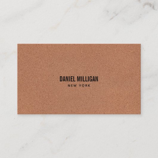 Rustieke moderne Cork Professional Visitekaartje (Voorkant)