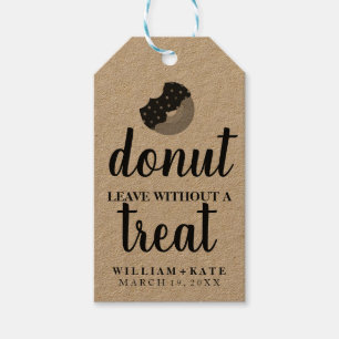 Rustieke moderne donut verlaten zonder traktatie b cadeaulabel