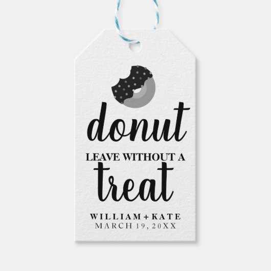 Rustieke moderne donut verlaten zonder traktatie b cadeaulabel (Voorkant)
