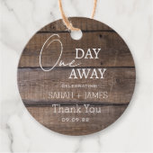 Rustieke moderne een dag weg bruiloft dank u bedankjes labels (Voorkant)