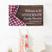 Rustieke Moderne Familie Reünie Picknick BBQ Party Spandoek (Insitu)