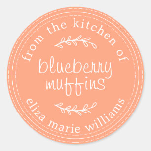 Rustieke Moderne Gebakken Waren Bosbessenmuffins S Ronde Sticker