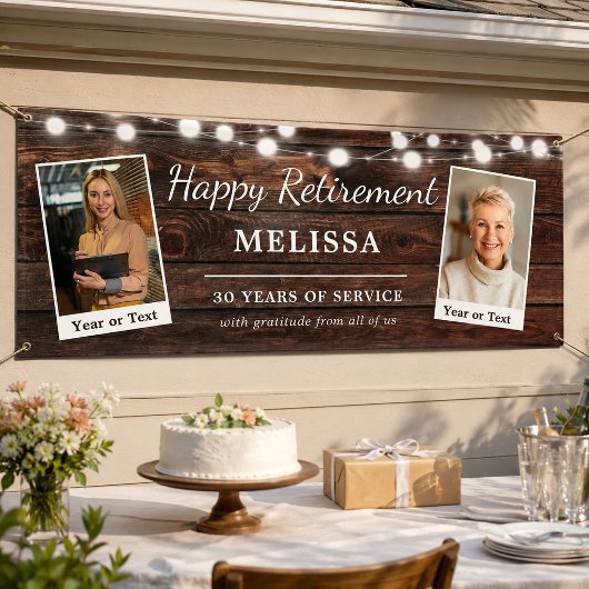 Rustieke Moderne Gelukkige Pensionering Aangepaste Spandoek
