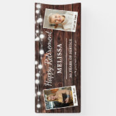 Rustieke Moderne Gelukkige Pensionering Aangepaste Spandoek (Verticaal)