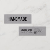 Rustieke moderne grijze kraft handgemaakte geschen mini visitekaartje (Voorkant / Achterkant)