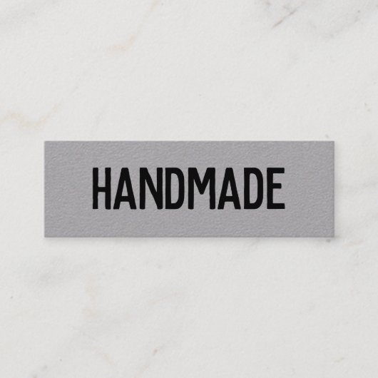 Rustieke moderne grijze kraft handgemaakte geschen mini visitekaartje (Voorkant)