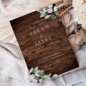 Rustieke moderne groene blad bruiloft kaart
