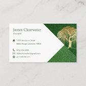 Rustieke moderne groene en gouden wilgenboom lands visitekaartje (Achterkant)