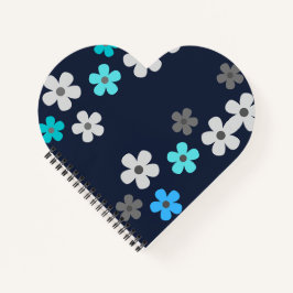 Rustieke Moderne Hart Bloemige Spiraal Notebook Notitieboek