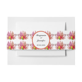 Rustieke Moderne Herfst Bloemen Herfst bruiloft Uitnodigingen Wikkel