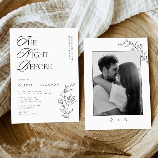 Rustieke moderne herhalingsdinerfoto van de avond  kaart