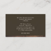 Rustieke moderne houttimmerman visitekaartje (Achterkant)