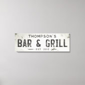 Rustieke Moderne Industriële Boerderij Bar Lang Canvas Afdruk (Voorkant)