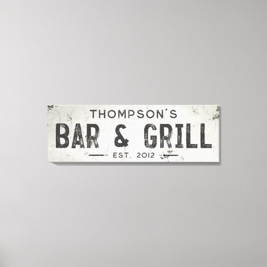 Rustieke Moderne Industriële Boerderij Bar Lang Canvas Afdruk (Voorkant)