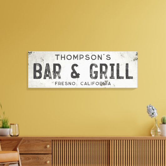 Rustieke Moderne Industriële Boerderij Bar Stad Canvas Afdruk (Insitu (Woonkamer))