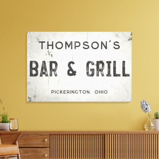 Rustieke Moderne Industriële Boerderij Bar Stad Canvas Afdruk (Insitu (Woonkamer))