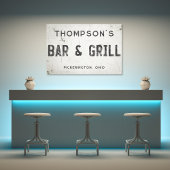 Rustieke Moderne Industriële Boerderij Bar Stad Canvas Afdruk