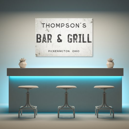 Rustieke Moderne Industriële Boerderij Bar Stad Canvas Afdruk