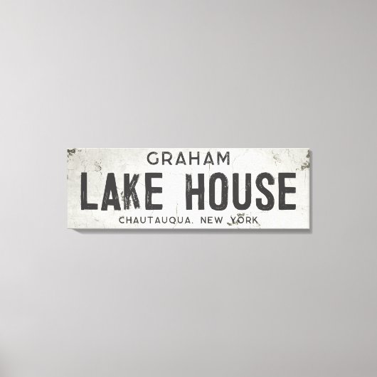 Rustieke moderne industriële boerderij Lake House  Canvas Afdruk (Voorkant)