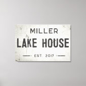 Rustieke moderne industriële boerderij Lake House Canvas Afdruk (Voorkant)