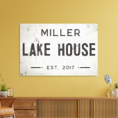 Rustieke moderne industriële boerderij Lake House Canvas Afdruk (Insitu (Woonkamer))