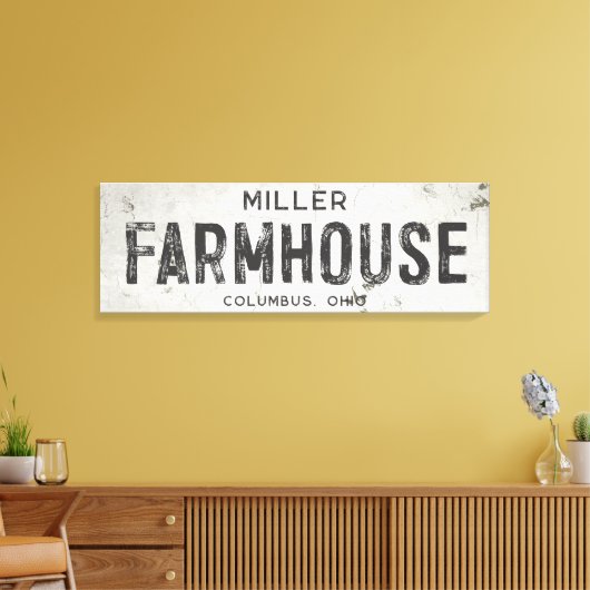 Rustieke Moderne Industriële Boerderij Lang teken Canvas Afdruk (Insitu (Woonkamer))