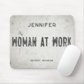 Rustieke Moderne Industriële Boerderij Meisje Naam Muismat (Met muis)