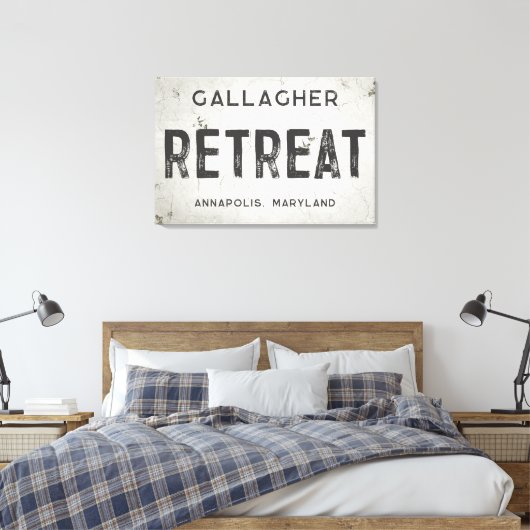 Rustieke Moderne Industriële Boerderij Retreat Sta Canvas Afdruk (Insitu (Slaapkamer))