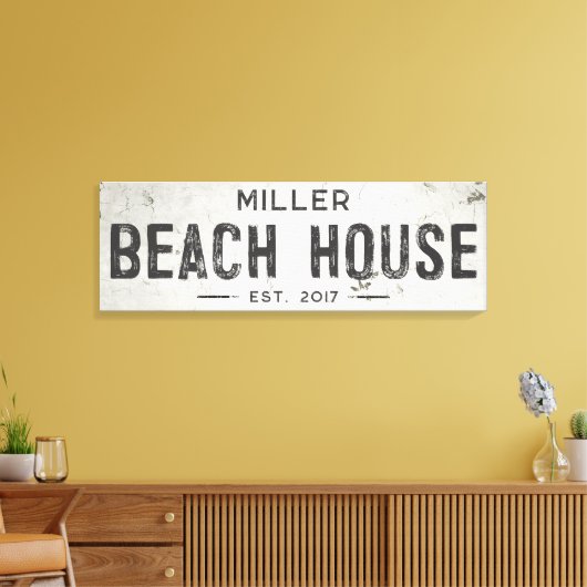 Rustieke Moderne Industriële Boerderij Strand Huis Canvas Afdruk (Insitu (Woonkamer))