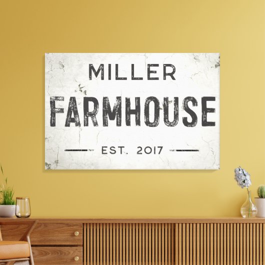 Rustieke Moderne Industriële Boerderij Teken Canvas Afdruk (Insitu (Woonkamer))