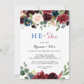 Rustieke moderne kalligrafie Hij of Zij Geslacht O Kaart (Voorkant)