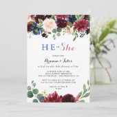 Rustieke moderne kalligrafie Hij of Zij Geslacht O Kaart (Staand voorkant)