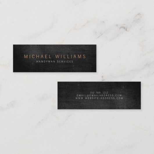 Rustieke moderne klusjesman, bouwer dun Visitekaar Mini Visitekaartje (Voorkant / Achterkant)