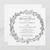 Rustieke moderne krans. Landelijk repetitiediner Kaart (Voorkant / Achterkant)