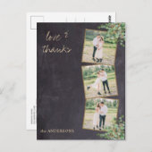 Rustieke moderne krijtbord foto bruiloft Dank u Briefkaart (Voorkant / Achterkant)