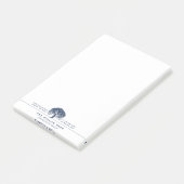 Rustieke moderne marineblauwe wilgenboom Logo Lett Post-it® Notes (Schuin)