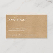 Rustieke moderne minimalistische afspraakkaart visitekaartje (Achterkant)