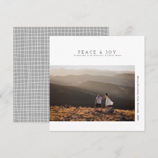 Rustieke moderne minimalistische vakantie | Vrede  Save The Date (Voorkant / Achterkant)