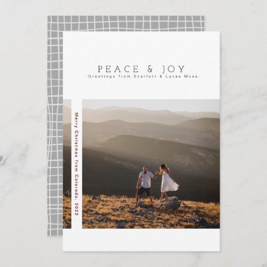 Rustieke moderne minimalistische vakantie | Vrede  Save The Date (Voorkant / Achterkant)