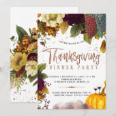 Rustieke moderne oogst Thanksgiving diner party Kaart (Voorkant / Achterkant)