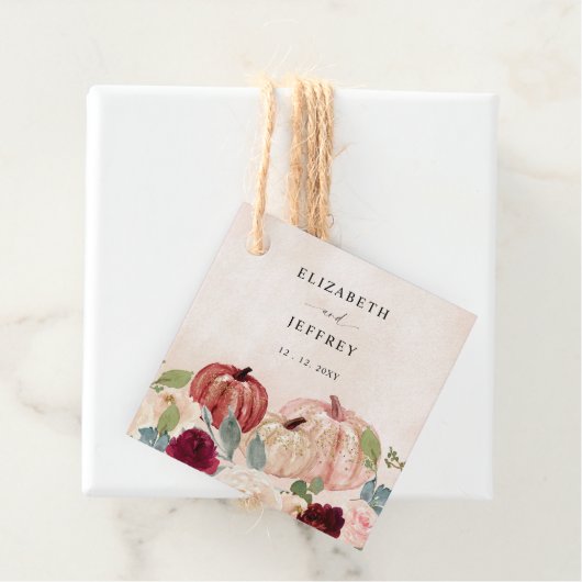 Rustieke Moderne Pompoenen Country Fall Bruiloft Bedankjes Labels (In situ)