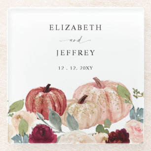 Rustieke Moderne Pompoenen Country Fall Bruiloft Glazen Onderzetter