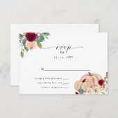 Rustieke Moderne Pompoenen Country Fall Bruiloft RSVP Kaartje (Voorkant / Achterkant)