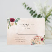 Rustieke Moderne Pompoenen Country Fall Bruiloft RSVP Kaartje (Staand voorkant)