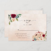 Rustieke Moderne Pompoenen Country Fall Bruiloft RSVP Kaartje (Voorkant / Achterkant)