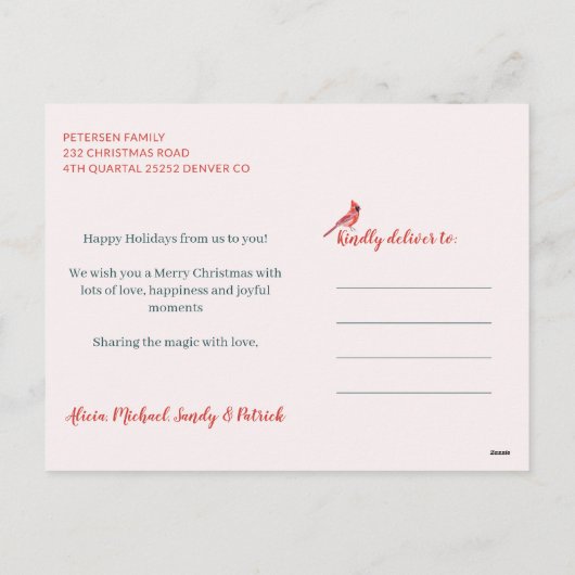 Rustieke moderne Prettige Feestdagen dennen takken (Achterkant)