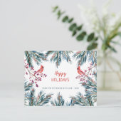 Rustieke moderne Prettige Feestdagen dennen takken (Staand voorkant)