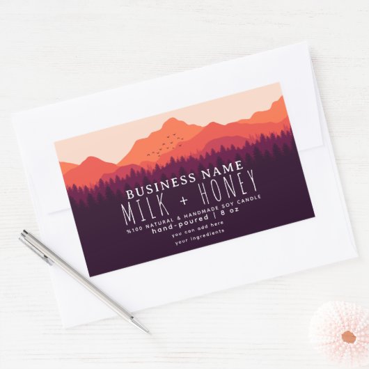 Rustieke moderne rode berg kaars label (Envelop)